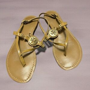 Tory Burch Gold Leather Sandals